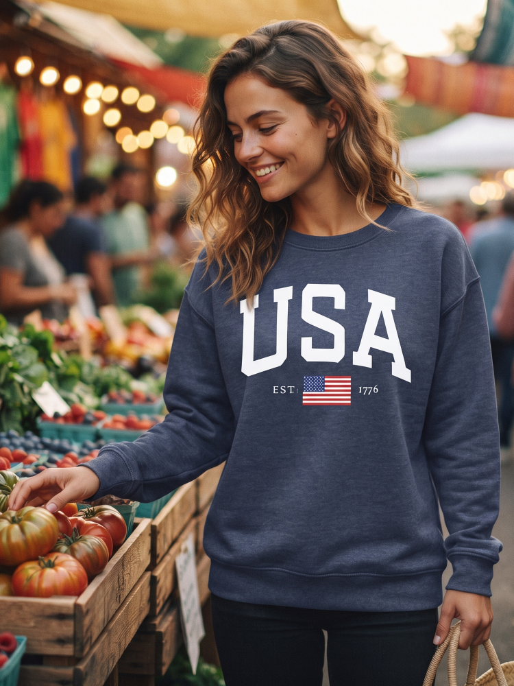 USA Est.1776 Mineral Graphic Sweatshirt - by OAT COLLECTIVE®