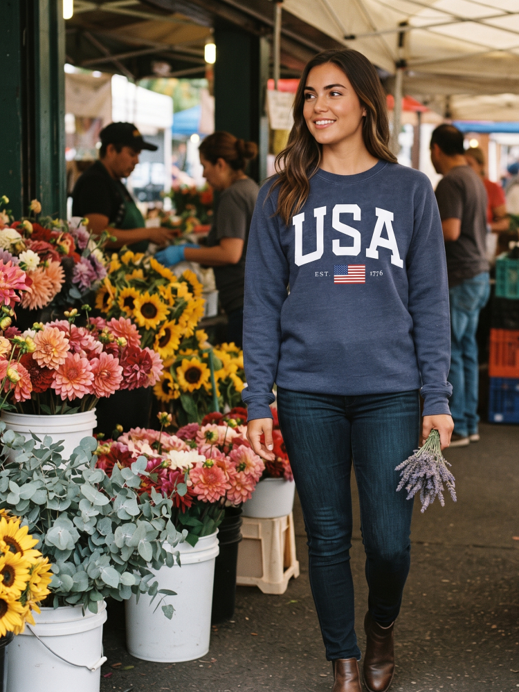 USA Est.1776 Mineral Graphic Sweatshirt - by OAT COLLECTIVE®
