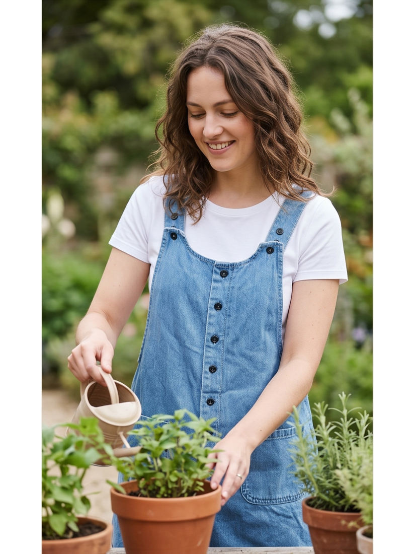 Vintage Washed Denim Short Overalls Short Dungaree - by Rosa Clothing®