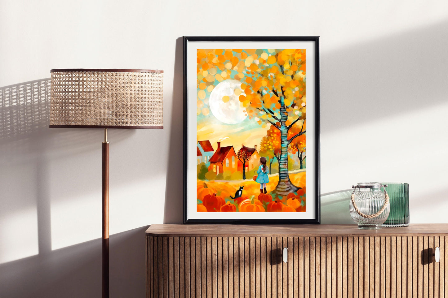 Visit To The Pumpkin Patch - Illustrated Print by Thomas Little