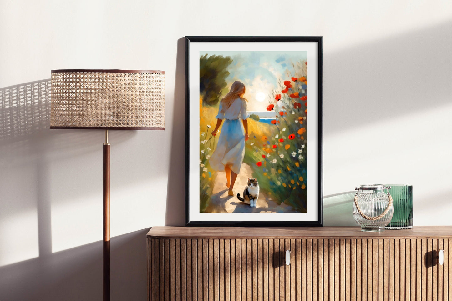 Walk to the Beach - Illustrated Print by Thomas Little