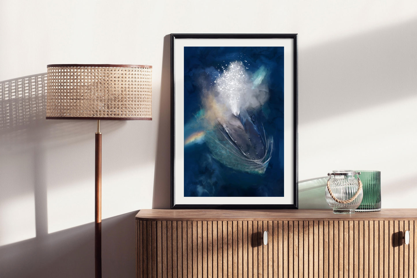 Whale Sign - Illustrated Print by Thomas Little