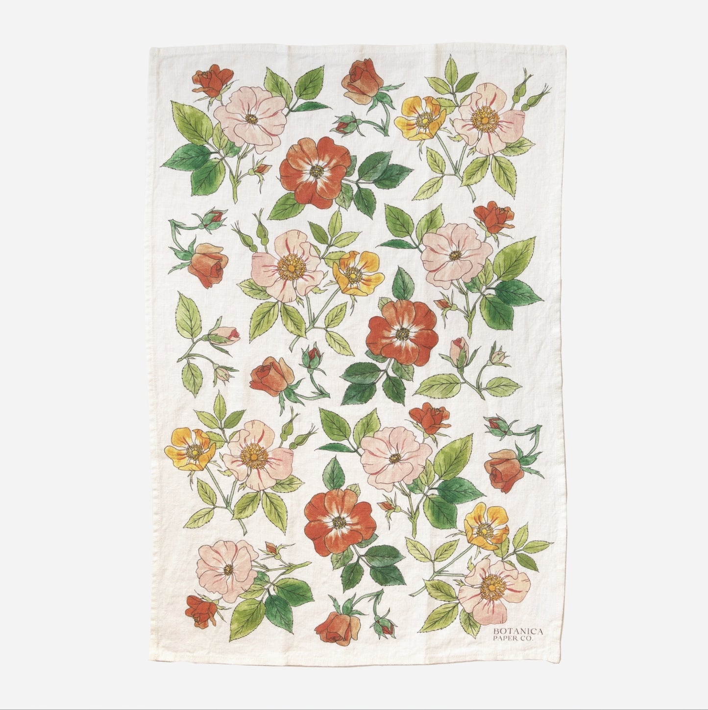 Wild Roses - 100% Linen Tea Towel - by Botanica Paper Co.®