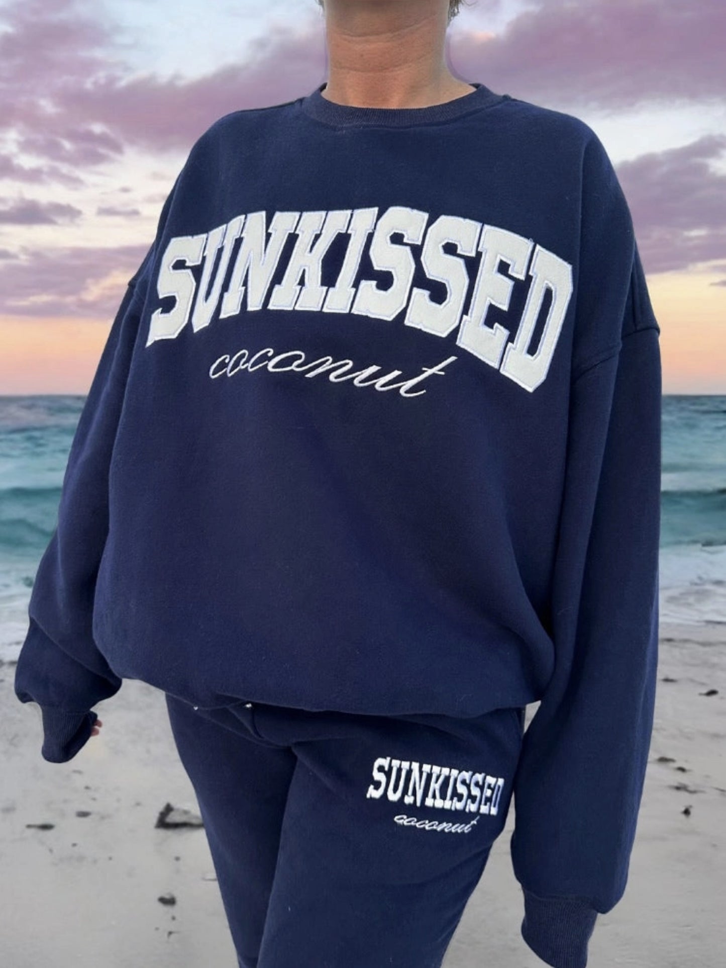 Yacht Club Navy Blue Sweatshirt - by Sunkissed Coconut