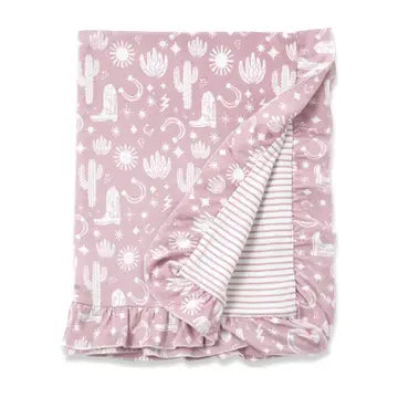 Pink Ruffle Stroller Blanket