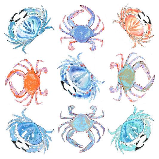 Colorful Crabs - Illustrated Print by Thomas Little