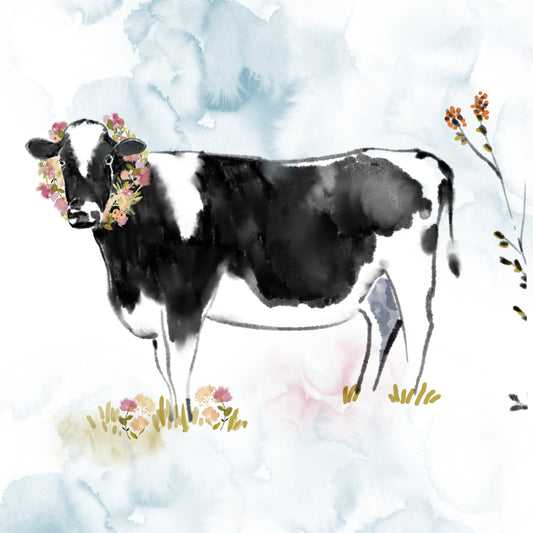 Cow Love - Illustrated Print by Thomas Little