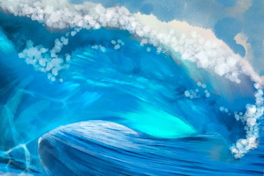 Cresting Wave - Illustrated Print by Thomas Little