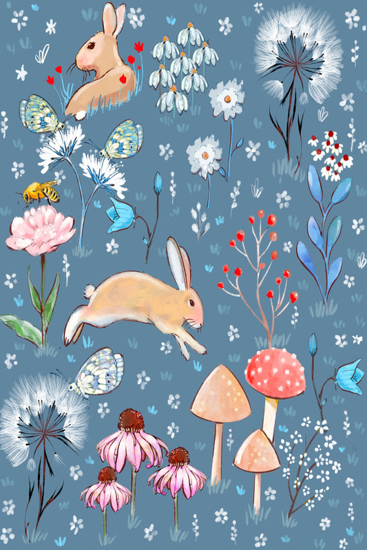 Hare Heaven - Illustrated Print by Thomas Little