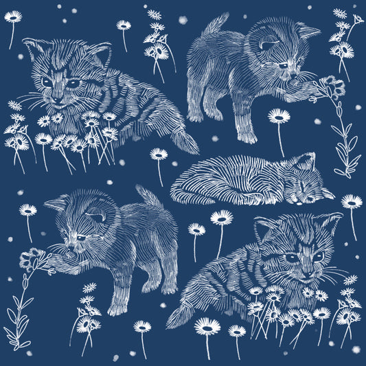 Kittens at Play - Illustrated Print by Thomas Little