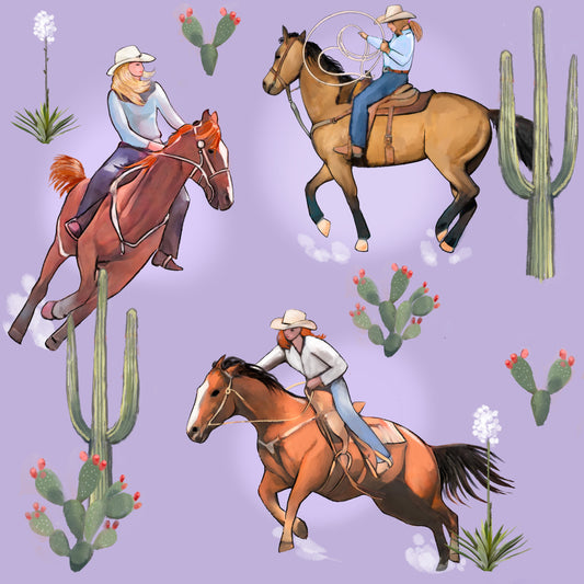 Roping My Heart - Illustrated Print by Thomas Little