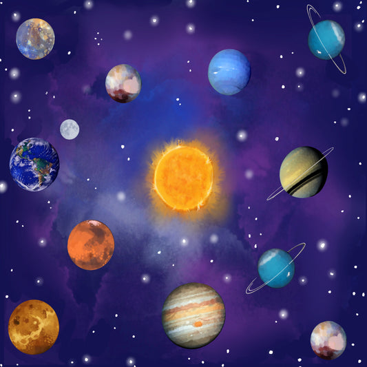 Solar System Celibration - Illustrated Print by Thomas Little