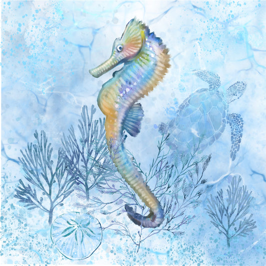 Spectral Seahorse - Illustrated Print by Thomas Little