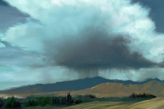 Summer Thunderstorm - Illustrated Print by Thomas Little