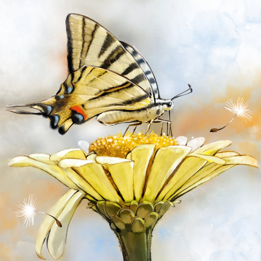 Swallowtail Windy Day - Illustrated Print by Thomas Little