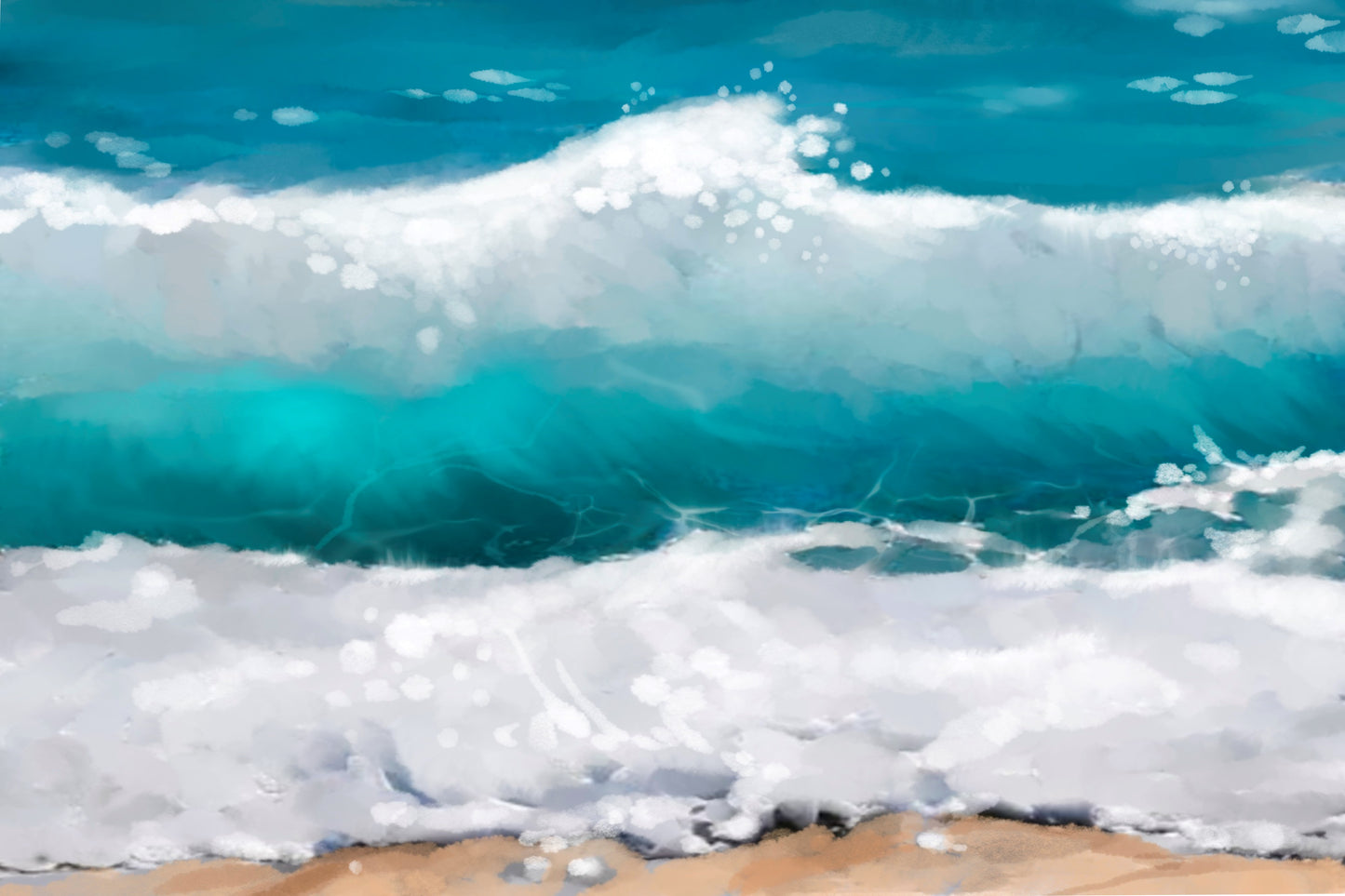 The Wave - Illustrated Print by Thomas Little