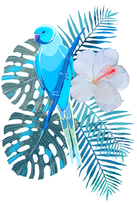 Tropical Blue - Illustrated Print by Thomas Little