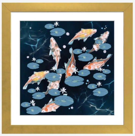 Koi Boi by Thomas Little - 16 x 16 inches - Framed Art Print